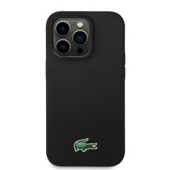 Lacoste Liquid Silicone Microfiber Croc Logo MagSafe Case for iPhone 15 Pro Max Black цена и информация | Чехлы для телефонов | pigu.lt