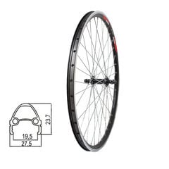 Priekinis ratas 26 36H, juodas цена и информация | Покрышки, шины для велосипеда | pigu.lt