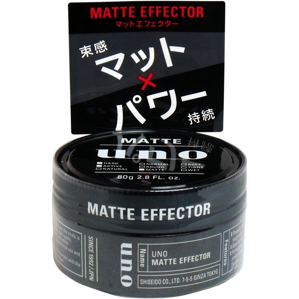 Plaukų vaškas su matiniu efektu Shiseido Uno vyrams, 80 g kaina ir informacija | Plaukų formavimo priemonės | pigu.lt