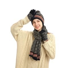 Зимний комплект (перчатки, шарф, шапка), темно-синий М1211031-3 цена и информация | Женские шапки | pigu.lt