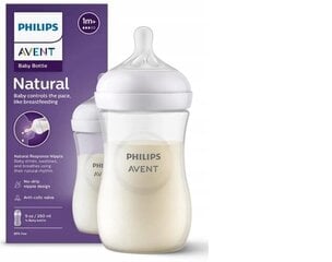 Buteliukas Philips Avent Natural Response SCY903/01+SCY900/01, 1+ mėn, 260 + 125 ml kaina ir informacija | Buteliukai kūdikiams ir jų priedai | pigu.lt