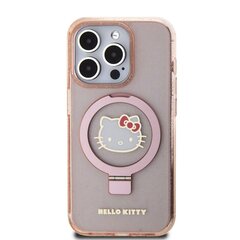Hello Kitty IML Ringstand Glitter Kitty Head Logo MagSafe Case for iPhone 15 Pro Max Pink цена и информация | Чехлы для телефонов | pigu.lt