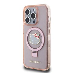 Hello Kitty IML Ringstand Glitter Kitty Head Logo MagSafe Case for iPhone 15 Pro Max Pink цена и информация | Чехлы для телефонов | pigu.lt