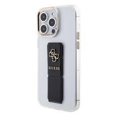 Guess PU Grip Stand 4G Metal Logo Case for iPhone 15 Pro Max Black цена и информация | Чехлы для телефонов | pigu.lt