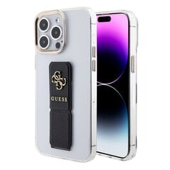 Guess PU Grip Stand 4G Metal Logo Case for iPhone 15 Pro Max Black цена и информация | Чехлы для телефонов | pigu.lt