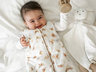 Vasarinis miegmaišis kūdikiams Butterfly Bamboom, baltas, 0-6 mėn. kaina ir informacija | Vokeliai, miegmaišiai, pagalvės | pigu.lt