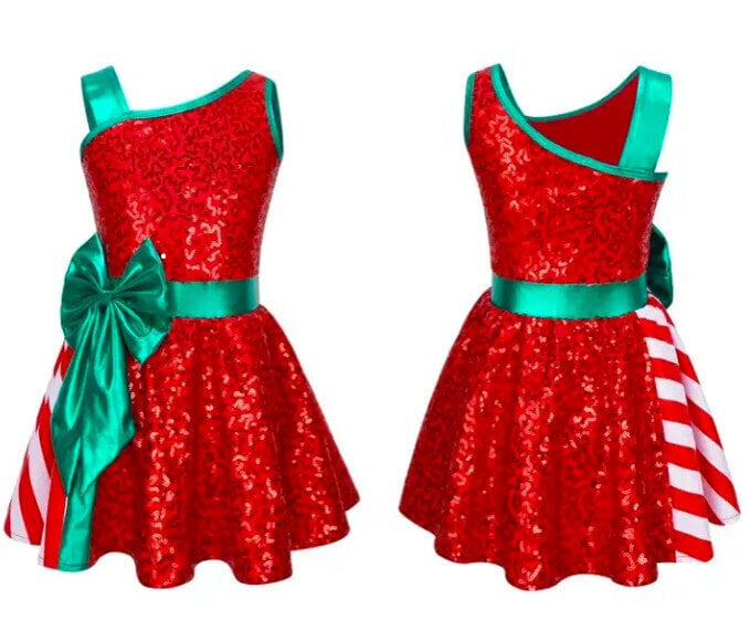 Šokių suknelė mergaitėms, raudona kaina ir informacija | Baleto apranga | pigu.lt