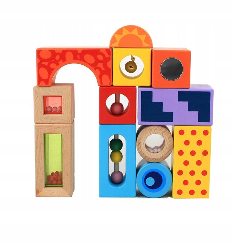 Medinės kaladėlės Montessori Eichhorn Color kaina ir informacija | Žaislai kūdikiams | pigu.lt