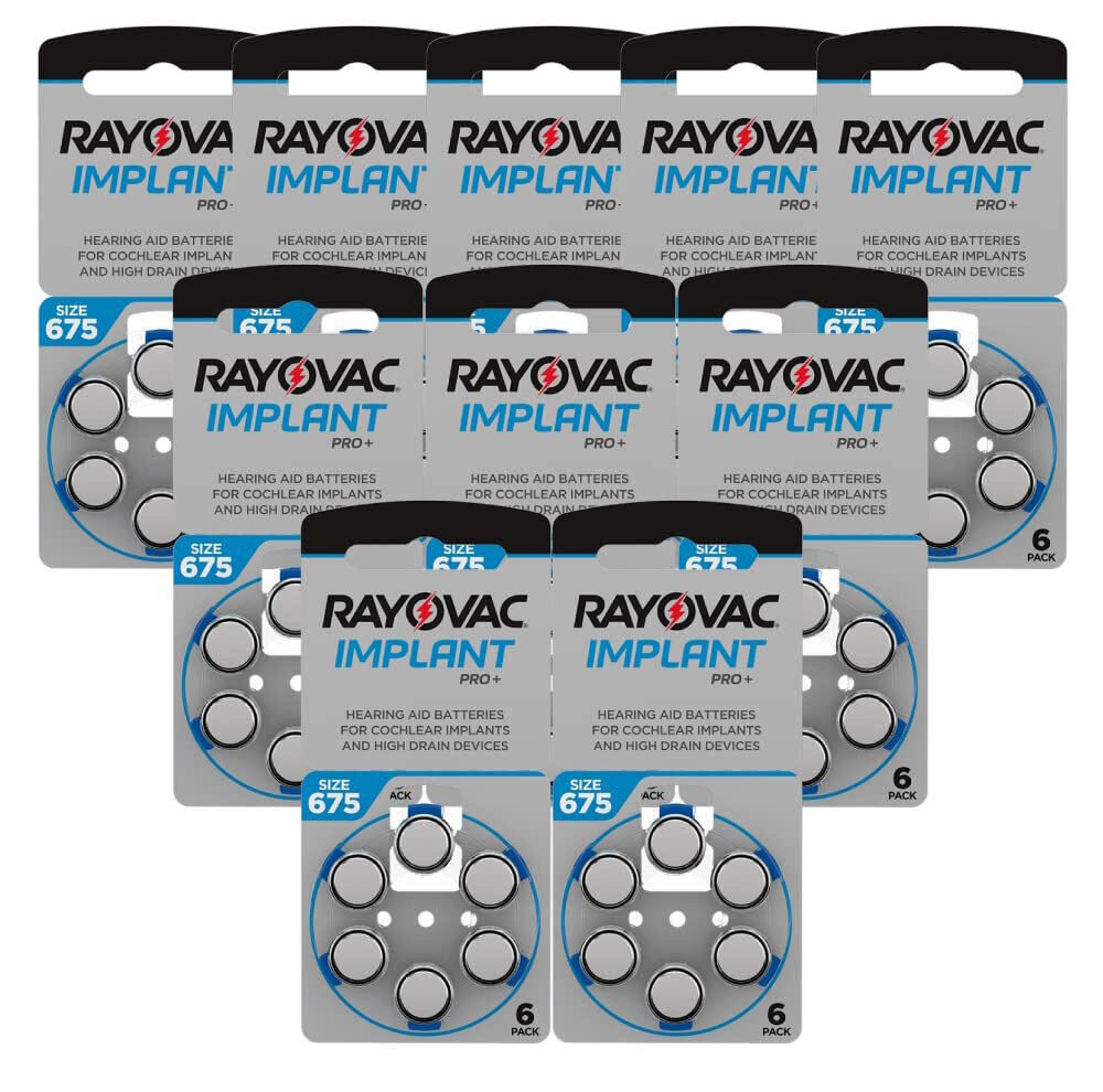 Rayovac Impant Pro+ 675, PR44 baterijos kochleariniams implantams, 60 vnt. kaina ir informacija | Elementai | pigu.lt