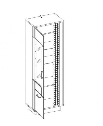 Vitrina Liveo Marco MR6, kairinė, su led apšvietimu, balta/juoda цена и информация | Vitrinos, indaujos | pigu.lt