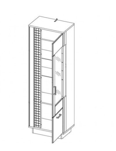 Vitrina Liveo Marco MR7, dešininė, be led apšvietimo, balta/juoda цена и информация | Vitrinos, indaujos | pigu.lt