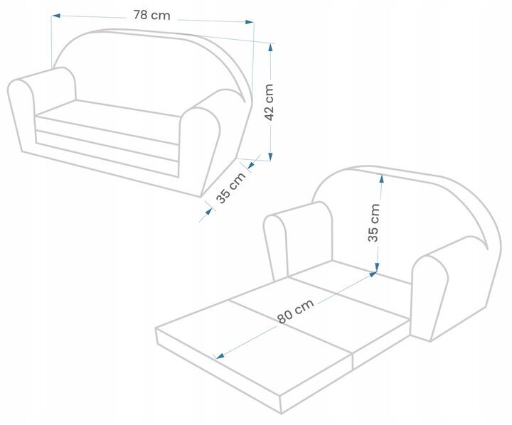 Vaikiška sofa Tex-Im SM21, mėlyna kaina ir informacija | Vaikiški sėdmaišiai, foteliai, pufai | pigu.lt