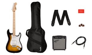 Elektrinės gitaros komplektas Fender Squier Sonic Strat, Frontman 10G kaina ir informacija | Gitaros | pigu.lt
