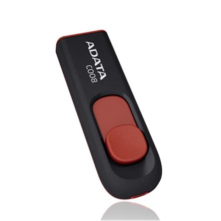 Atmintinė Adata C008 16GB, USB 2.0, Juoda/Raudona