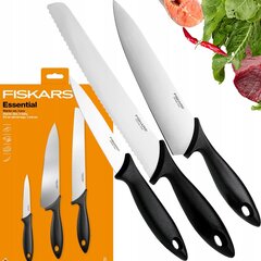 Fiskars essential peilių rinkinys, 3 vnt. цена и информация | Ножи и аксессуары для них | pigu.lt