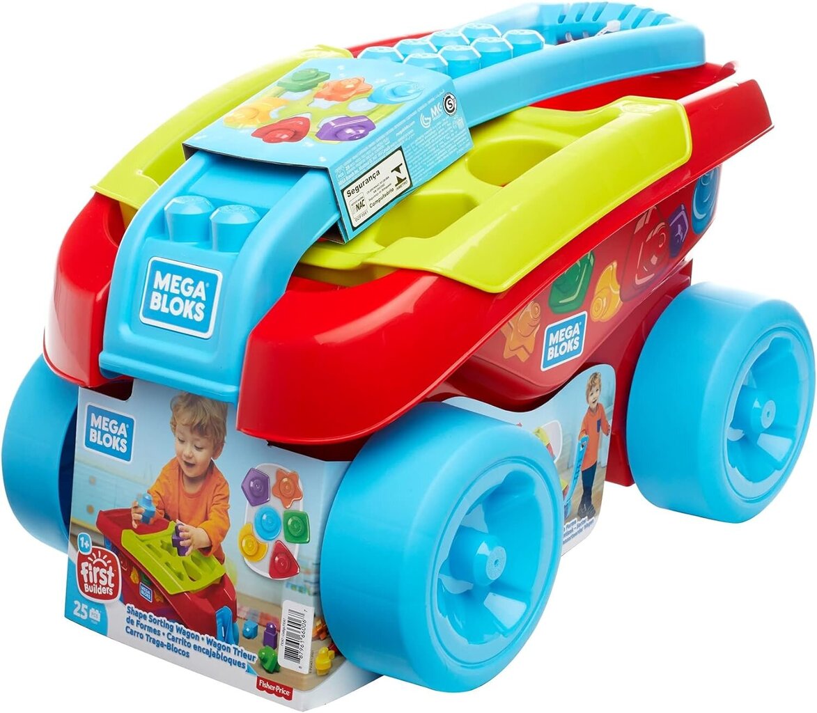 Vagonas su ratukais ir formelių rūšiuokle Fisher-Price Mega Bloks цена и информация | Žaislai kūdikiams | pigu.lt