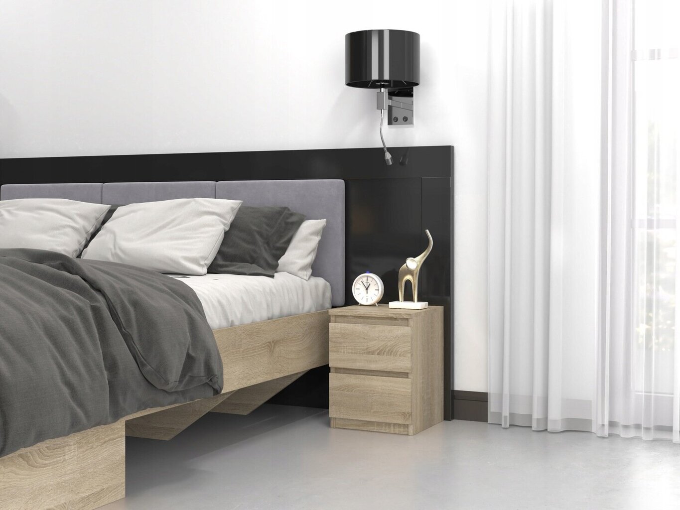 Spintelė prie lovos TopEshop Malwa M2, ruda kaina ir informacija | Spintelės prie lovos | pigu.lt