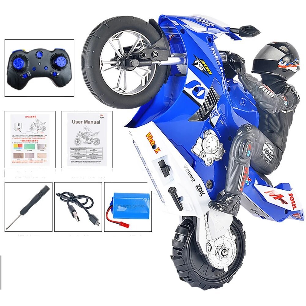 Radijo bangomis valdomas motociklas Motorcycle, mėlynas kaina ir informacija | Žaislai berniukams | pigu.lt