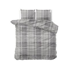Комплект фланелевого постельного белья Theotis, 140x220см, 2 части, серый цена и информация | Постельное белье | pigu.lt