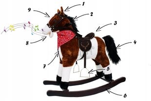 Лошадка-качалка STARTbaby 74x28x78 см, коричневая цена и информация | Игрушки для малышей | pigu.lt