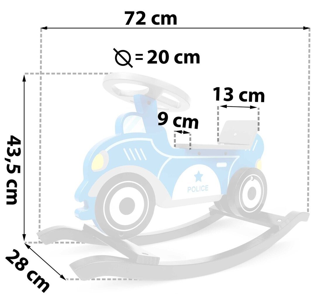 Supama medinė mašinėlė Police Rico Kids kaina ir informacija | Žaislai kūdikiams | pigu.lt