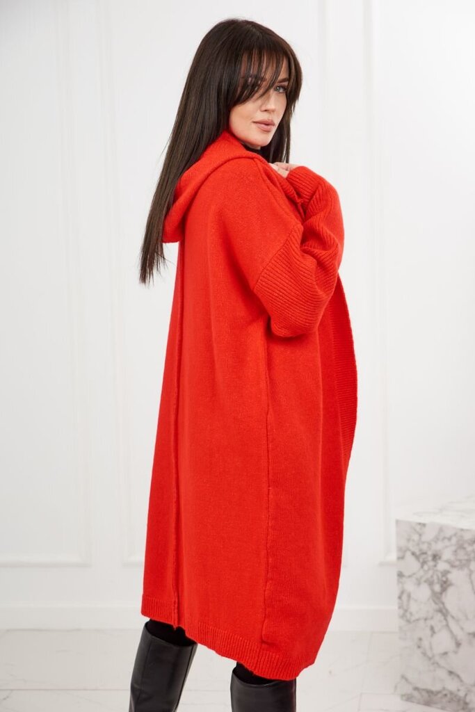 Kardiganas moterims 27408, raudonas цена и информация | Megztiniai moterims | pigu.lt