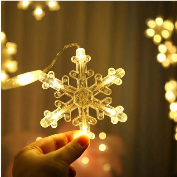 Kalėdinė girlianda Varvekliai ir snaigės, 138 LED, 5.4 m kaina ir informacija | Girliandos | pigu.lt