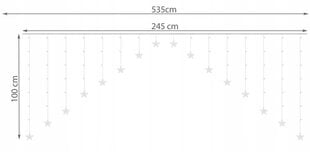 Kalėdinė girlianda Varvekliai ir žvaigždės, 136 LED, 5.35 m kaina ir informacija | Girliandos | pigu.lt