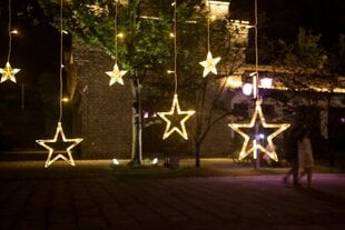 Kalėdinė girlianda varvekliai ir žvaigždės, 138 LED, 5.5 m kaina ir informacija | Girliandos | pigu.lt