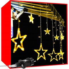 Kalėdinė girlianda varvekliai ir žvaigždės, 138 LED, 5.5 m цена и информация | Гирлянды | pigu.lt