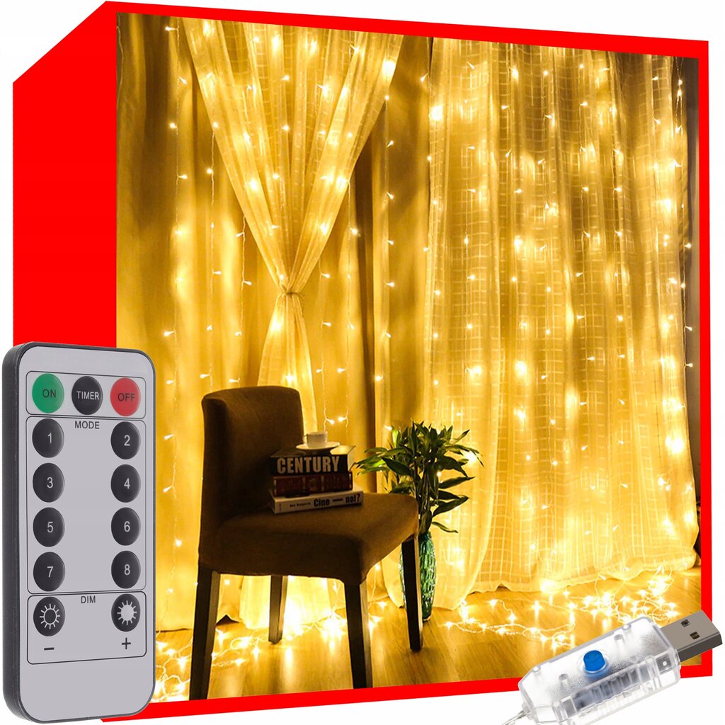 Kalėdinė girlianda, 300 LED, 5.8 m цена и информация | Girliandos | pigu.lt
