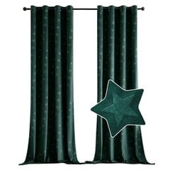 Бархатные плотные шторы MIULEE теплоизолированные, непрозрачные, темно-зеленые, 2 шт, 140 x 260 см цена и информация | Шторы, занавески | pigu.lt