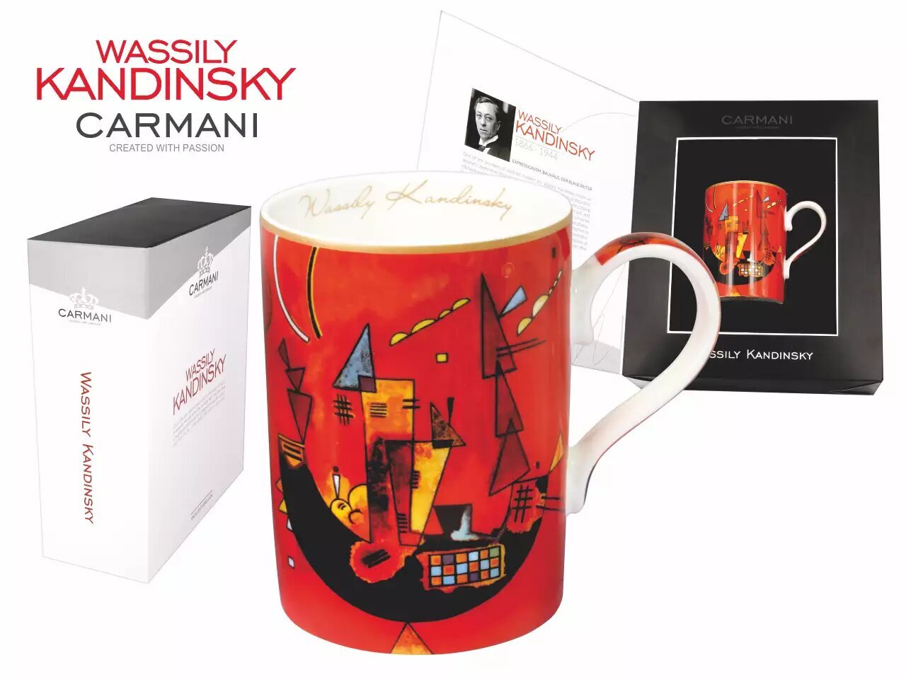 Carmani Puodelis dėžutėje Wassily Kandinsky, 400 ml kaina ir informacija | Taurės, puodeliai, ąsočiai | pigu.lt