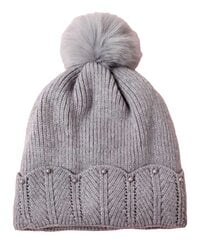 Moteriška žieminė skrybėlė, 56-58 cm, Pilka kaina ir informacija | Kepurės moterims | pigu.lt