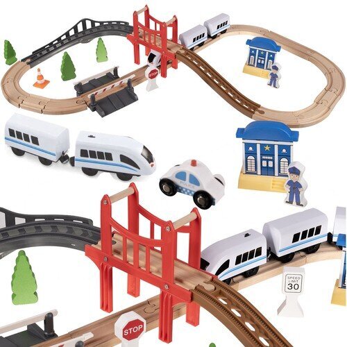 Medinis žaislinis geležinkelis 3,2 m, 37 d. kaina ir informacija | Žaislai berniukams | pigu.lt