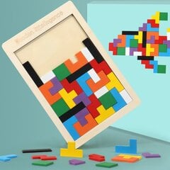 Medinė dėlionė Tetris, 40 d. kaina ir informacija | Stalo žaidimai, galvosūkiai | pigu.lt