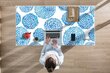 Decormat stalo kilimėlis, mėlynas, 90x45 cm kaina ir informacija | Staltiesės, servetėlės | pigu.lt
