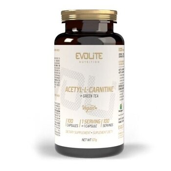 Maisto papildas L-karnitinas EvoLite Acetyl-L-Carnitine + Green Tea, 100 kaps. kaina ir informacija | L-karnitinas | pigu.lt
