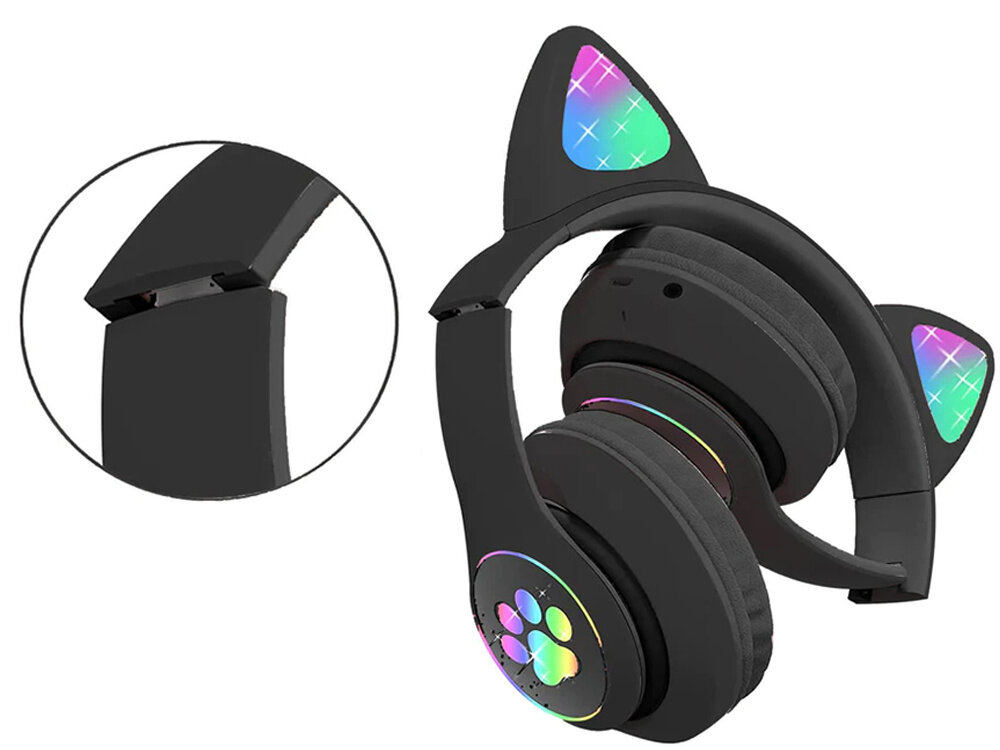 Wireless Headphones With Cat Ears kaina ir informacija | Ausinės | pigu.lt