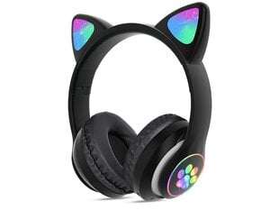 Наушники с ушками котика Bluetooth CAT Earphone LED цена и информация | Наушники | pigu.lt