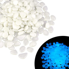 Флуоресцентные камни 100 шт., Белый цена и информация | Декорации для сада | pigu.lt