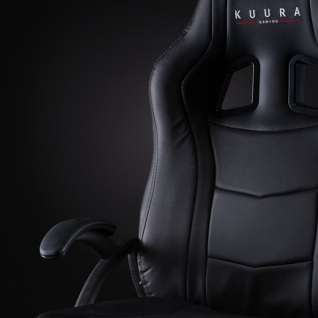 Žaidimų kėdė Kuura Gaming Gamer, juoda kaina ir informacija | Biuro kėdės | pigu.lt