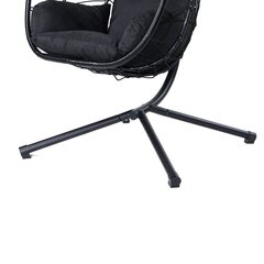 Pakabinamas krėslas Lykke, juodas kaina ir informacija | Lauko kėdės, foteliai, pufai | pigu.lt