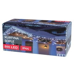 Kalėdinė girlianda šviesos užuolaida, 500 LED snaigės, 22,5m kaina ir informacija | Girliandos | pigu.lt