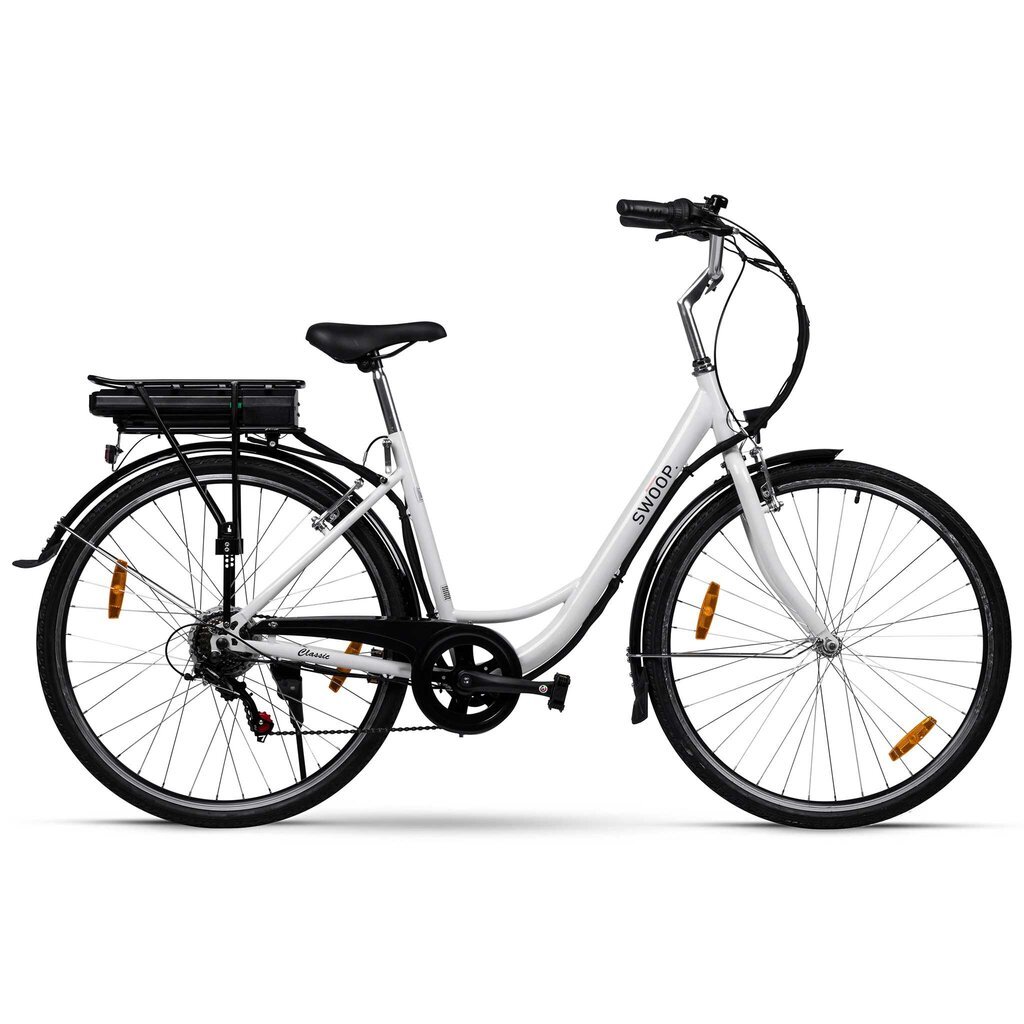 Elektrinis moteriškas dviratis 28 Swoop, baltas цена и информация | Elektriniai dviračiai | pigu.lt