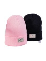 Moteriška žieminė skrybėlė, 2 vnt., Rožinė ir juoda kaina ir informacija | Kepurės moterims | pigu.lt