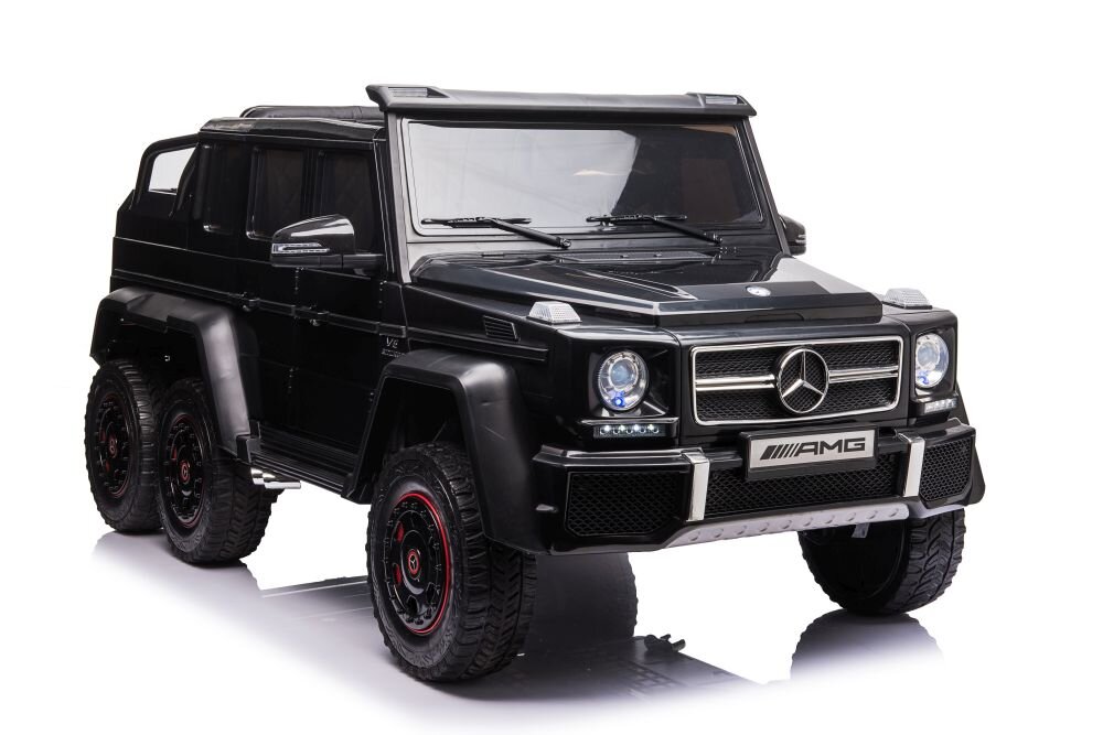 Dvivietis elektrinis džipas vaikams Mercedes G63 6x4 24V, juodas kaina ir informacija | Elektromobiliai vaikams | pigu.lt