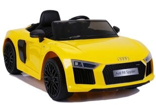 Одноместный электромобиль для детей Audi R8 Spyder, желтый цена и информация | Электромобили для детей | pigu.lt