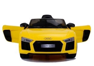 Одноместный электромобиль для детей Audi R8 Spyder, желтый цена и информация | Электромобили для детей | pigu.lt