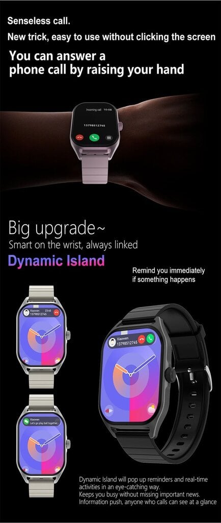 DT NO.1 DT99 Pinkish Purple kaina ir informacija | Išmanieji laikrodžiai (smartwatch) | pigu.lt